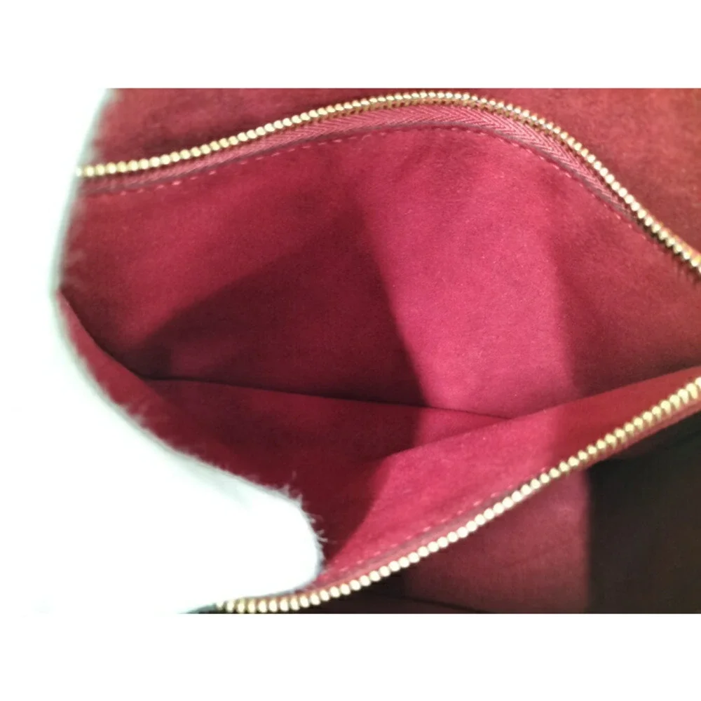 Louis Vuitton Monogram Canvas Shoulder Bag with Gold Hardware and Black Strap